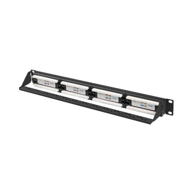 Patch panel Lanberg 24 portas 1U cat.6a UTP 19 polegadas preto…