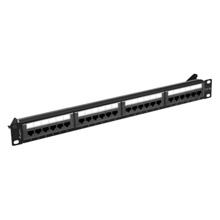 Patch panel Lanberg 24 portas 1U cat.6a UTP 19 polegadas preto…