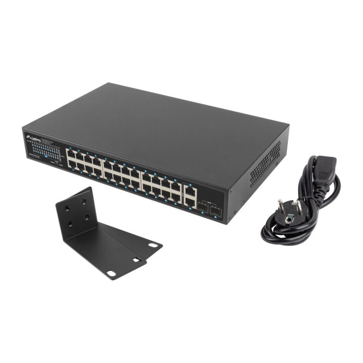 Switch Lanberg 24 portas 1GB PoE+ - 2x SFP 2x gbit Ethernet 360W rack…