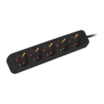 Regleta Lanberg 5 tomas schuko negra 1.5m (PS0-05F-0150-BK)