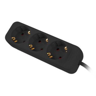 Regua Lanberg 3 tomadas Schuko preta 1.5m (PS0-03F-0150-BK)