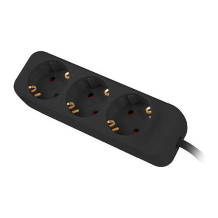 Lanberg Power Strip 3 Schuko Outlets Black 1.5m (PS0-03F-0150-BK)