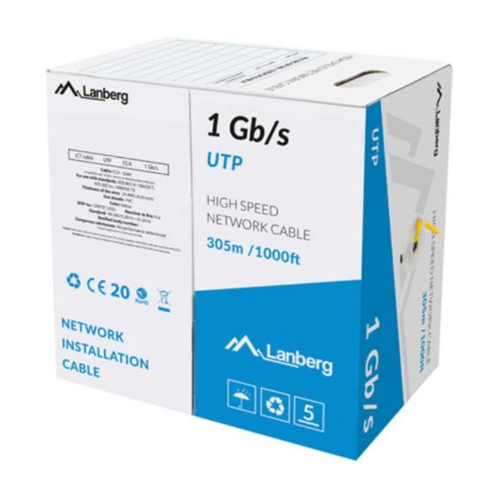 Cabo de rede Lanberg LCU6-10CC-0305-Y amarelo 305 m U/UTP (UTP)
