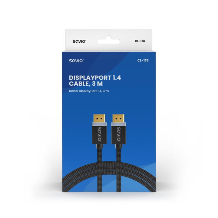 Savio CL-176 3m DisplayPort 1.4 Cable