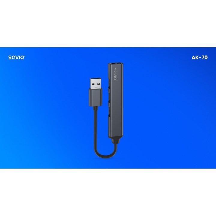 USB Hub - 3 x USB 2.0 + 1 x USB 3.2 Savio (SAVAK-70)