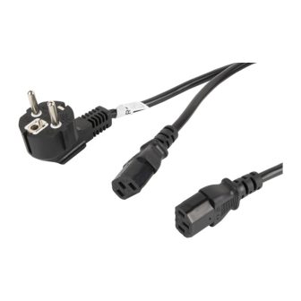 Lanberg Power Cable Schuko CEE 7/7 to 2x IEC320 C13 2m…