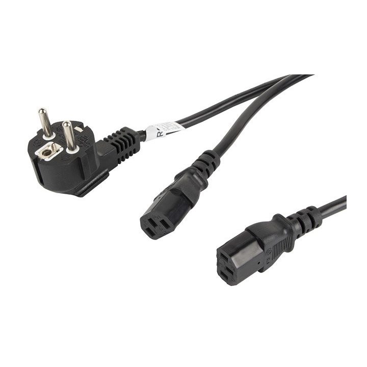 Lanberg Power Cable Schuko CEE 7/7 to 2x IEC320 C13 2m…
