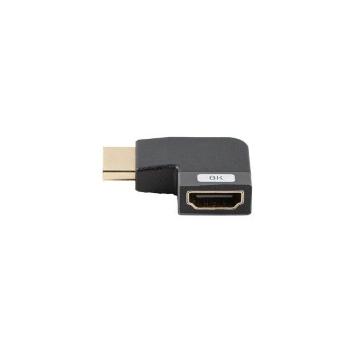 Adaptador HDMI 8K Lanberg macho-fêmea ângulo esquerdo (AD-HDMI-09)