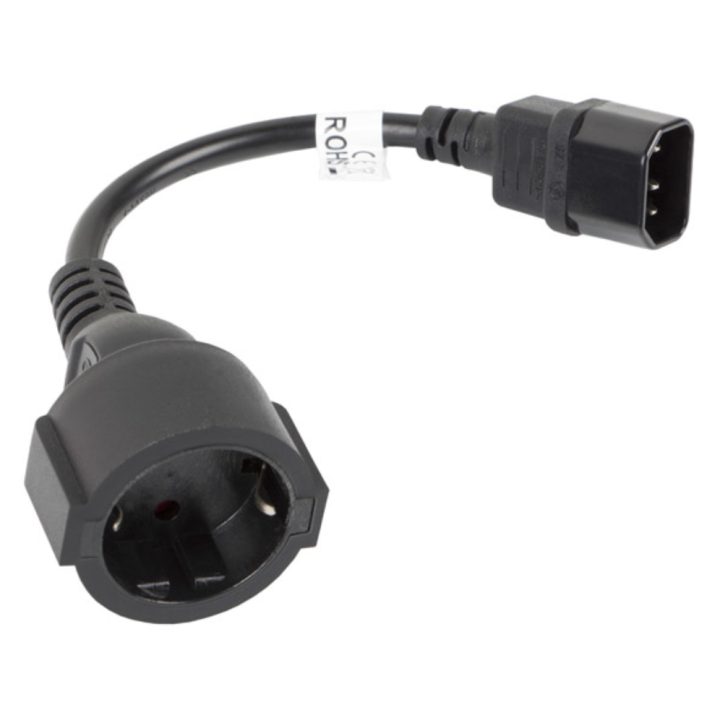 Cable Lanberg adaptador iec 320 C14-schuko CEE7 hembra 20cm…