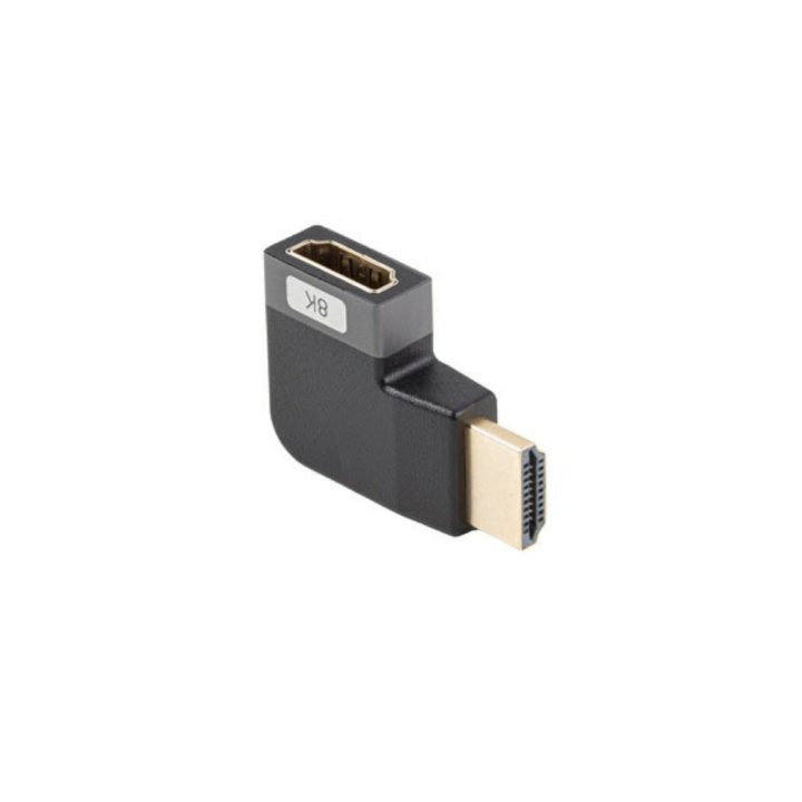 Adaptador HDMI 8K Lanberg macho-fêmea ângulo esquerdo (AD-HDMI-09)