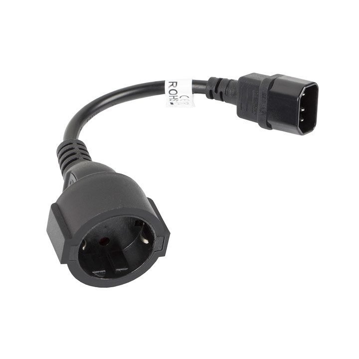 Cable Lanberg adaptador iec 320 C14-schuko CEE7 hembra 20cm…