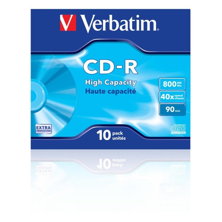 Verbatim CD-R 800MB 40x 10-pack Jewel Case DataLife Extra Protection…