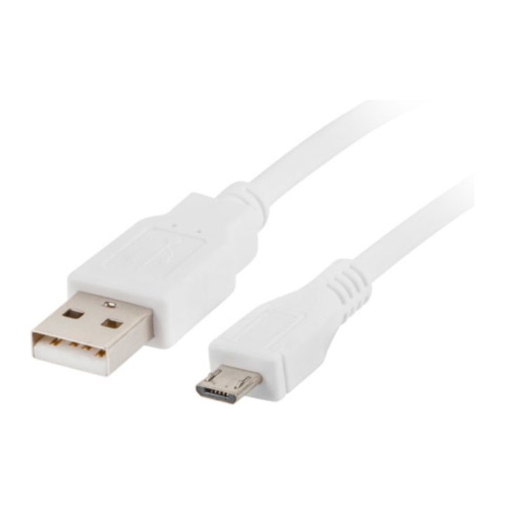 Cabo USB Lanberg 2.0 macho-micro USB macho 1m branco…