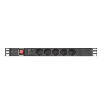 Lanberg 1U 16A 19-inch Rack PDU 5x Schuko Sockets Black 2m…