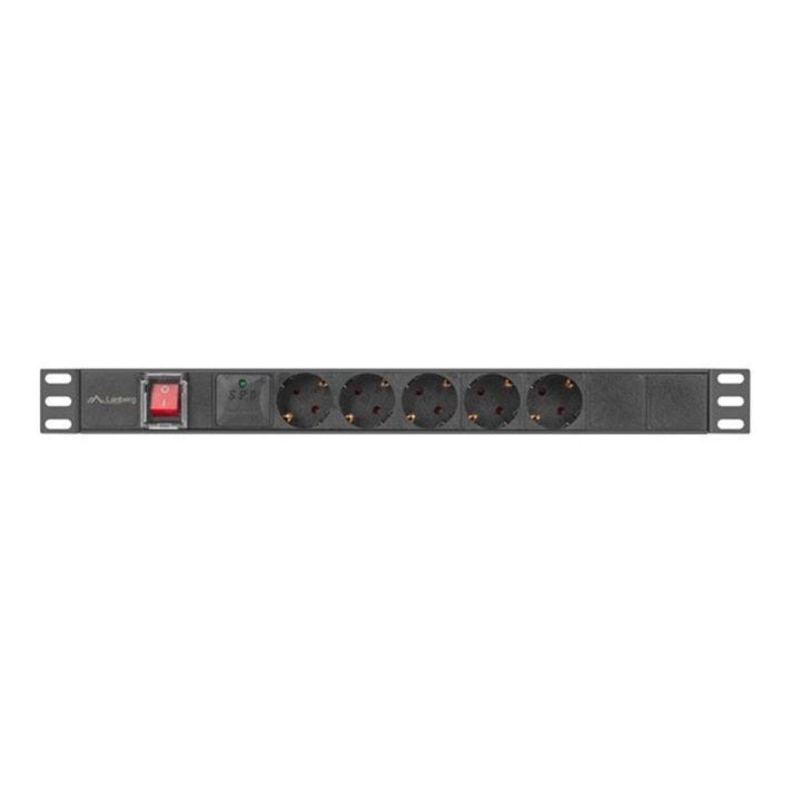 Lanberg 1U 16A 19-inch Rack PDU 5x Schuko Sockets Black 2m…