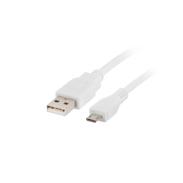 Cabo USB Lanberg 2.0 macho-micro USB macho 1m branco…