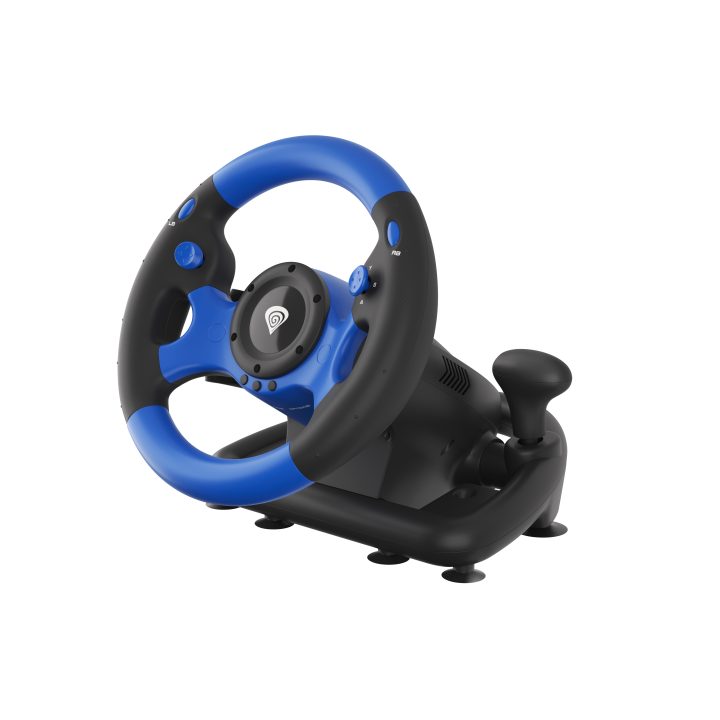 GENESIS Seaborg 350 Black, Blue USB Steering Wheel + Pedals Nintendo…