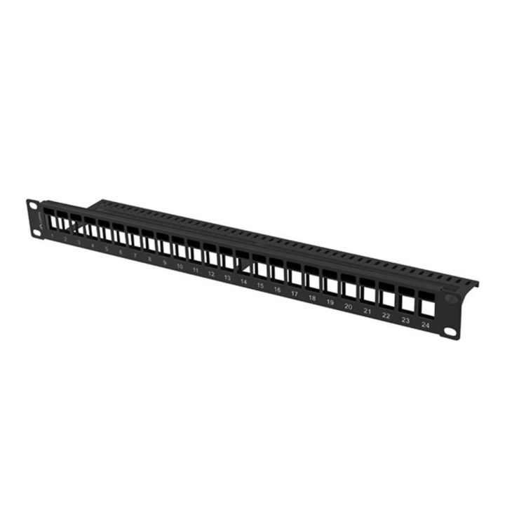 Lanberg 24-Port 1U 19" Rack Patch Panel for Keystone Modules Black…