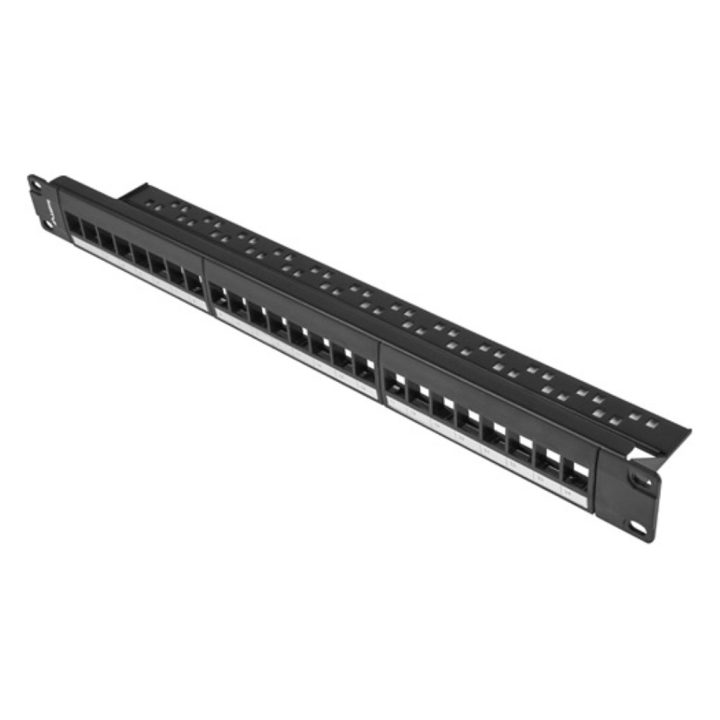 Lanberg 24-Port 1U 19" Rack Patch Panel for Keystone Modules Black…