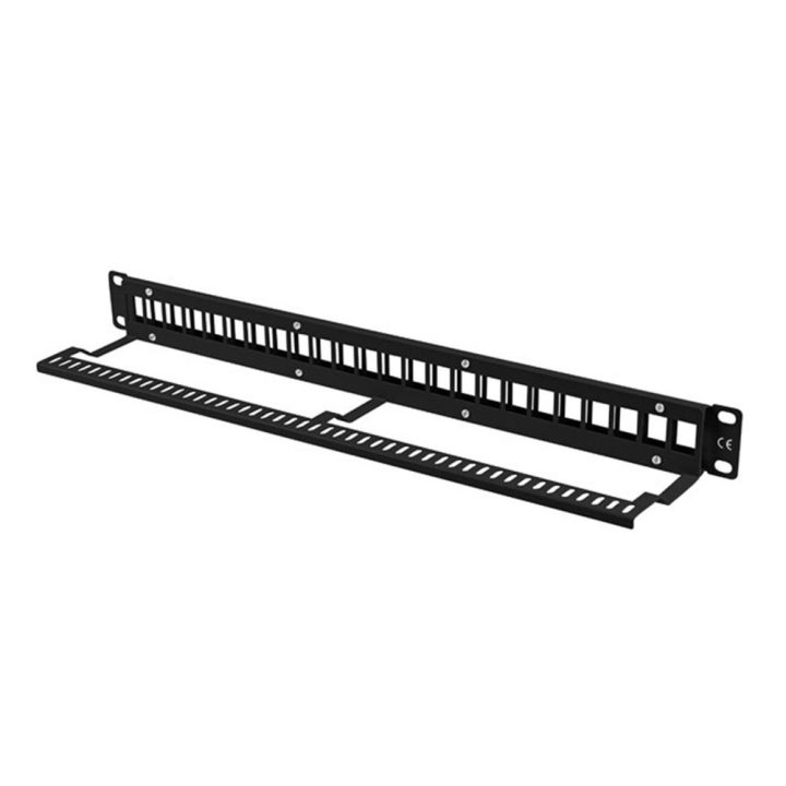 Patch panel Lanberg 24 portas 1u rack 19 para módulos keystone preto…
