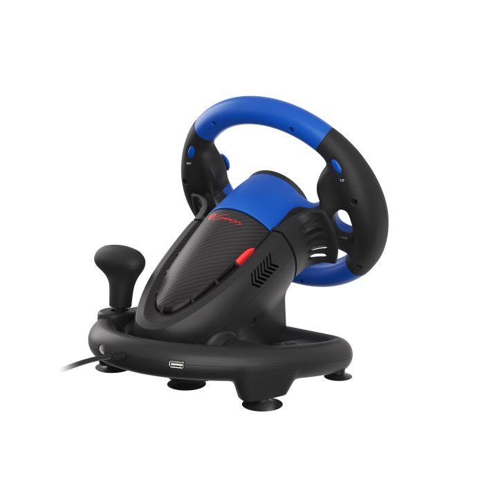 GENESIS Seaborg 350 Black, Blue USB Steering Wheel + Pedals Nintendo…
