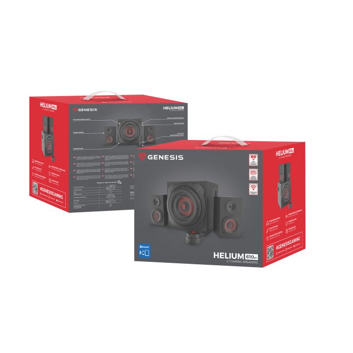 GENESIS Helium 610BT conjunto de colunas 60 W PC/portátil Preto…