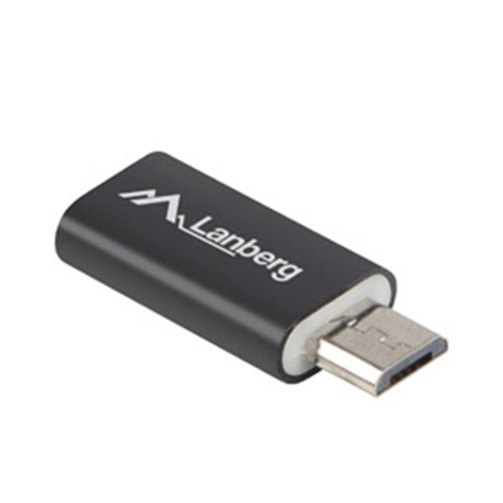 Lanberg USB 2.0 USB-C Female to Micro-B Male Adapter Black…
