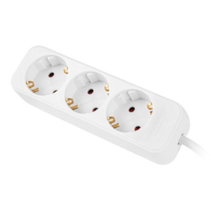 Multiprises Lanberg 3 tomadas schuko branca 1.5m (PS0-03F-0150-W)