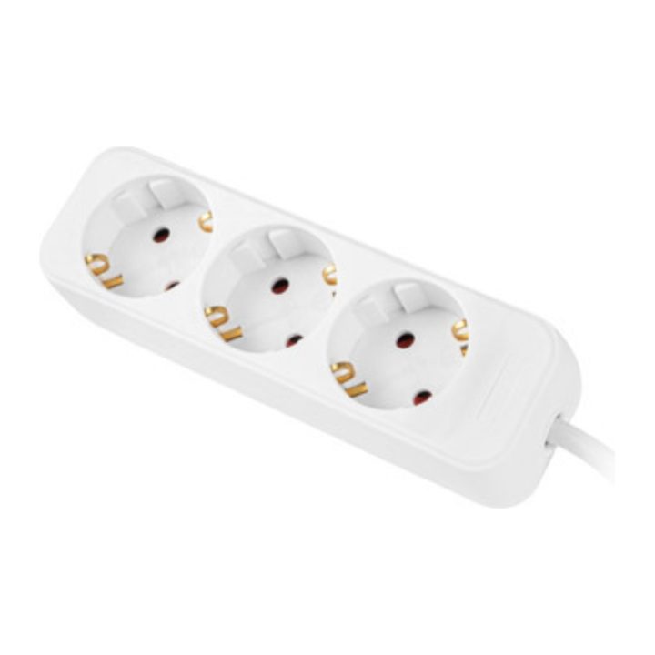 Multiprises Lanberg 3 tomadas schuko branca 1.5m (PS0-03F-0150-W)