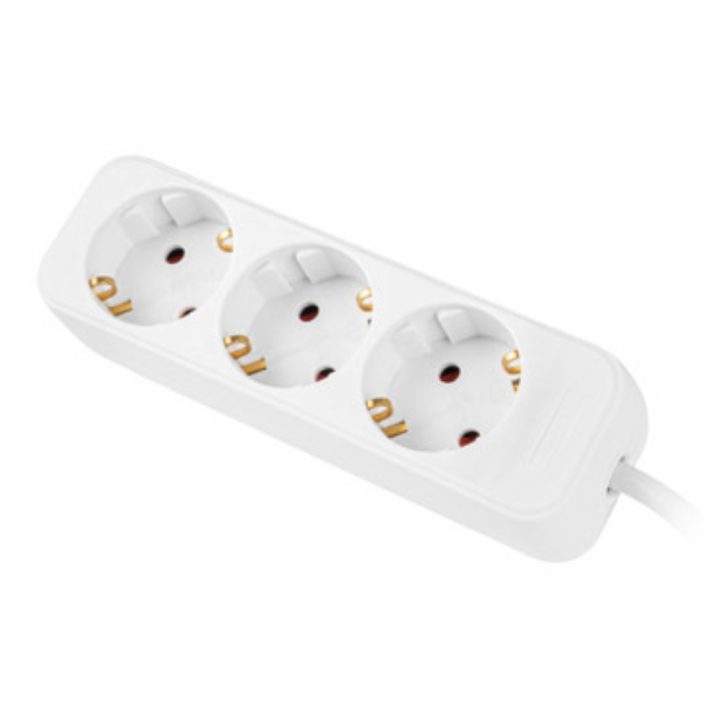 Multiprises Lanberg 3 tomadas schuko branca 1.5m (PS0-03F-0150-W)