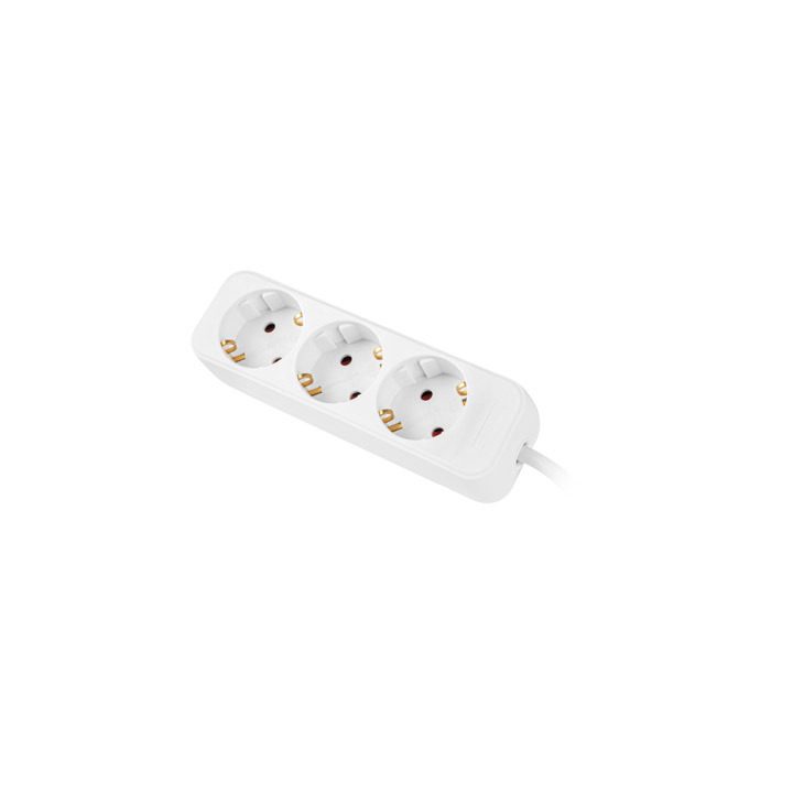 Lanberg Power Strip 3 Schuko Outlets White 1.5m (PS0-03F-0150-W)