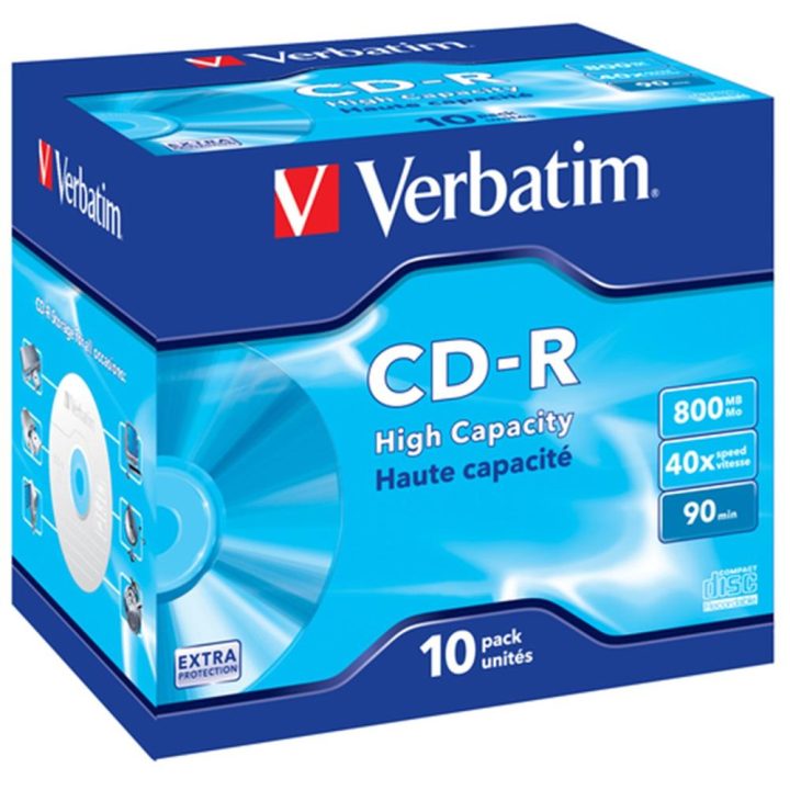 Verbatim CD-r 800MB 40x tarrina 10 unidades datalife extra protection…