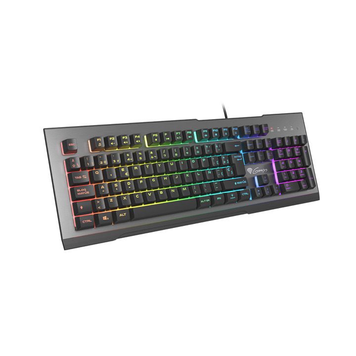 GENESIS Rhod 500 RGB teclado Juego USB QWERTY Español Negro, Gris