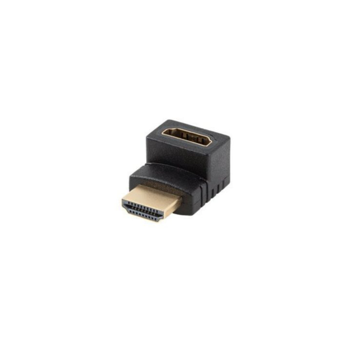 Adaptador HDMI 4K Lanberg macho-hembra angulo arriba (AD-HDMI-04)