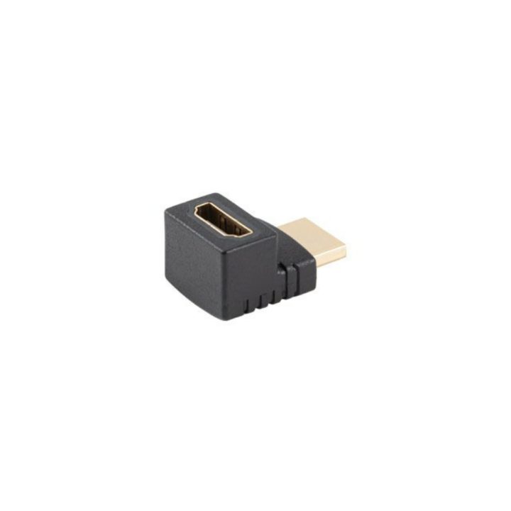 Adaptador HDMI 4K Lanberg macho-hembra angulo arriba (AD-HDMI-04)
