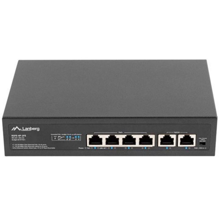 Switch não gerido Lanberg RSFE-4P-2FE-60 Fast Ethernet (10/100)…
