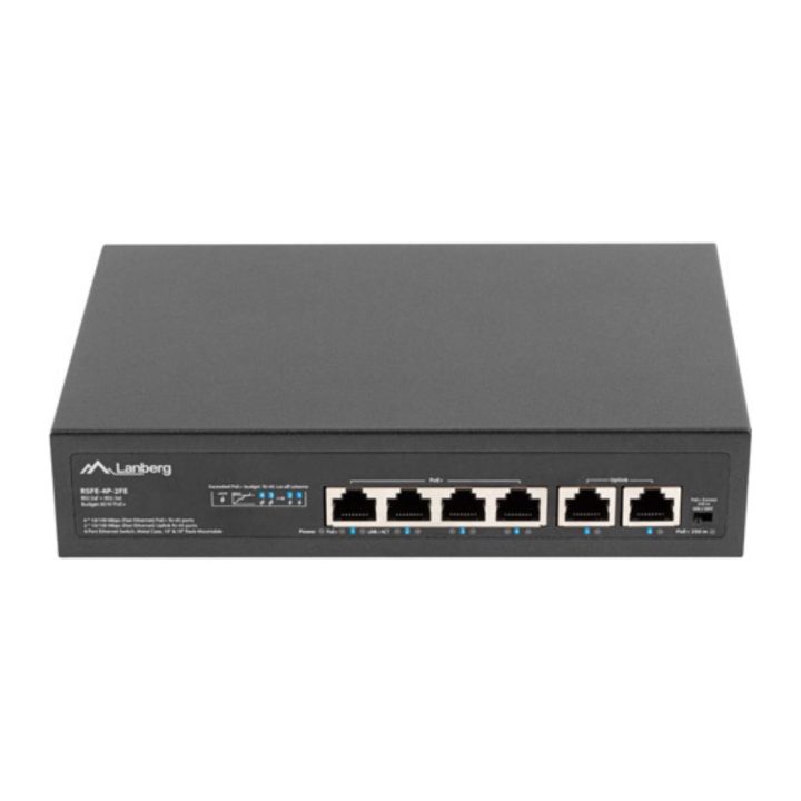 Lanberg RSFE-4P-2FE-60 switch No administrado Fast Ethernet (10/100)…