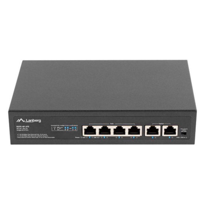 Lanberg RSFE-4P-2FE-60 switch No administrado Fast Ethernet (10/100)…
