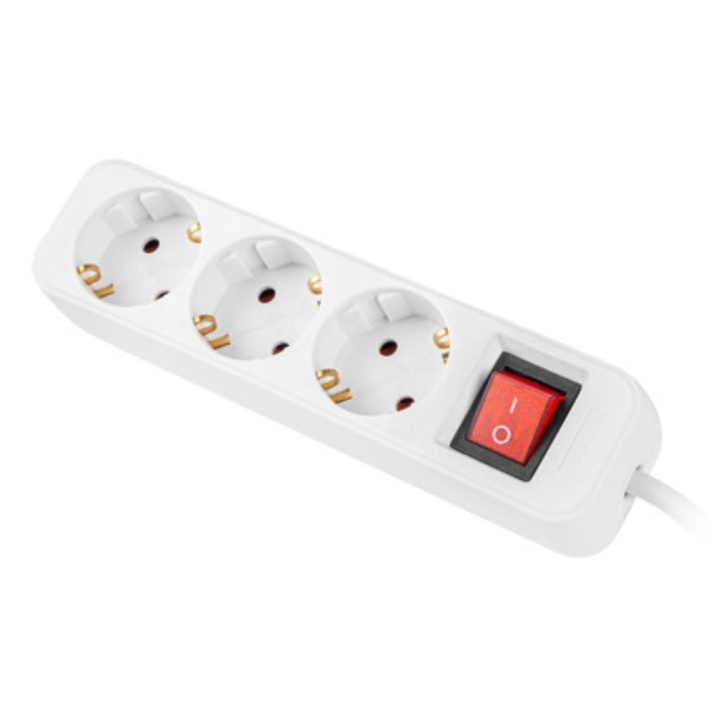 Multiplicador de tomadas Lanberg 3 tomadas Schuko com proteção branca…