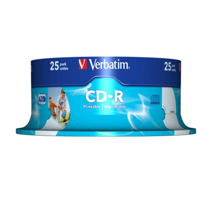 Verbatim CD-r 700MB 52x tarrina 25 unidades printable (43439)