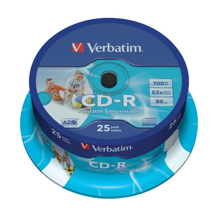 Verbatim CD-r 700MB 52x tarrina 25 unidades printable (43439)