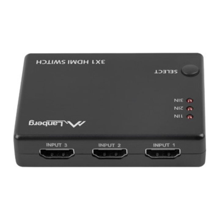 Lanberg 4K-3 x HDMI-micro USB Video Switch - Black - Remote Control…