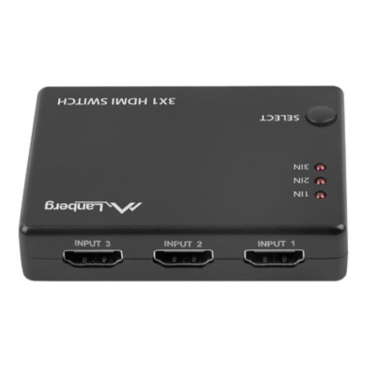 Switch video Lanberg 4K-3 x HDMI-micro USB-negro - control remoto…
