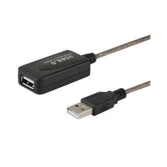 Cabo de extensão porta USB 2.0 5m preto savio (SAVKABELCL-76)