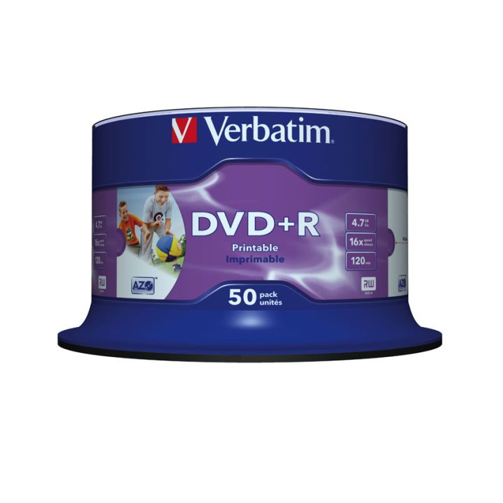Verbatim DVD+R Wide Inkjet Printable No ID Brand 4.7 GB 50 piece(s)