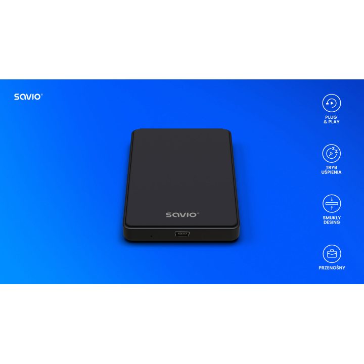 Savio External Hard Drive Enclosure HDD/SSD 2.5" AK-73-73