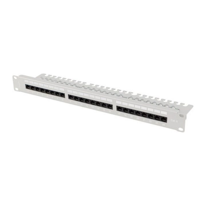 Patch panel Lanberg 24 portas 1U 19 polegadas cat.6 UTP com…