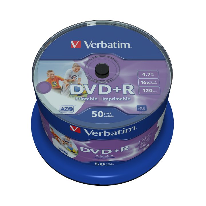 Verbatim DVD+R Wide Inkjet Printable No ID Brand 4.7 GB 50 piece(s)