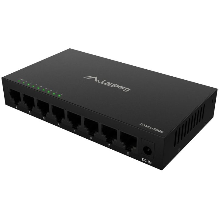 Lanberg DSM1-1008 Unmanaged Gigabit Ethernet (10/100/1000) Desktop…