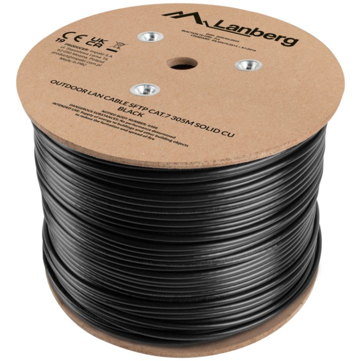 Lanberg LCS7-21CU-0305-BK Network Cable Black 305 m Cat7 S/FTP…